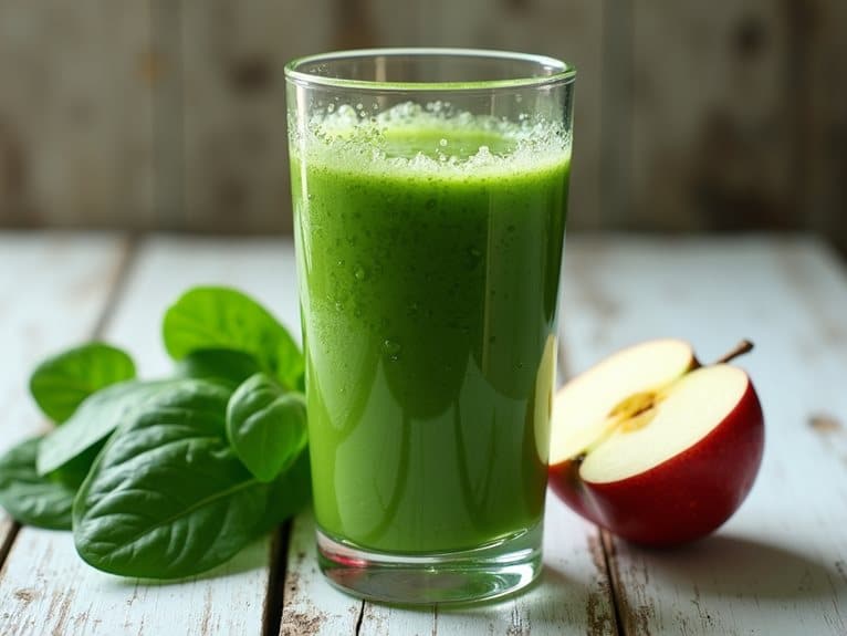 Apfel-Spinat-Grüner-Smoothie