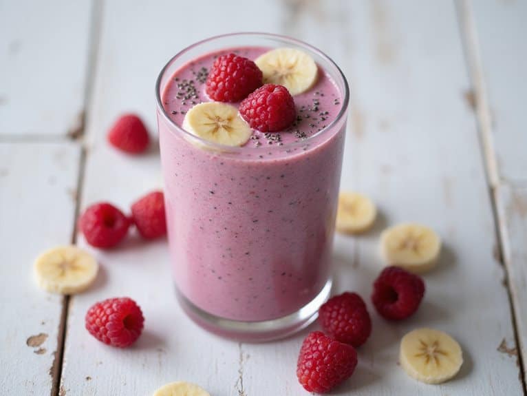 Bananen-Himbeer-Chia-Smoothie