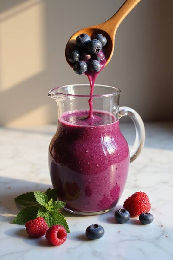Ideen für die Präsentation von Beeren-Smoothies
