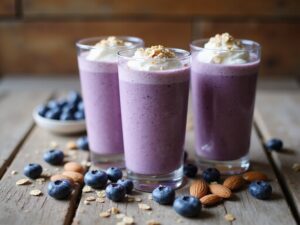 Blaubeer-Mandel-Hafer-Smoothie