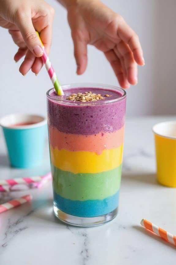 bunter geschichteter Smoothie-Genuss