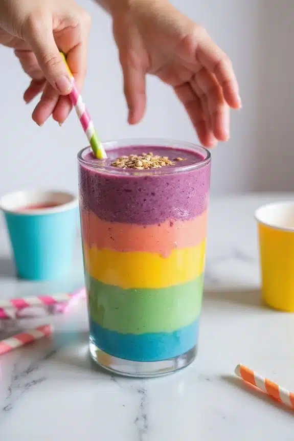 bunter geschichteter Smoothie-Genuss