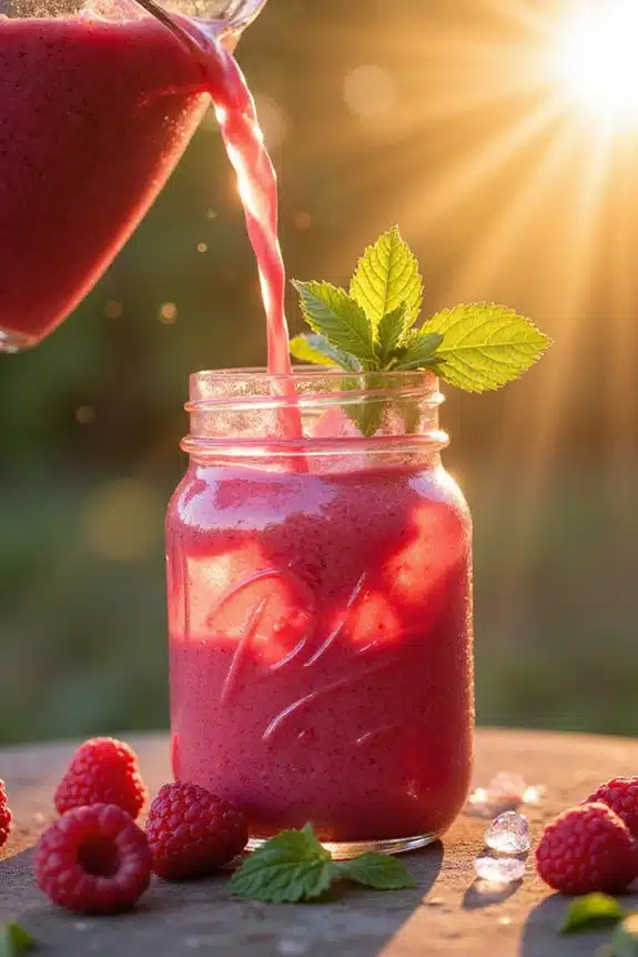 bunte geschichtete Smoothie-Präsentation