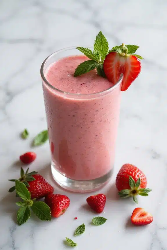 köstlicher Erdbeer-Minz-Smoothie