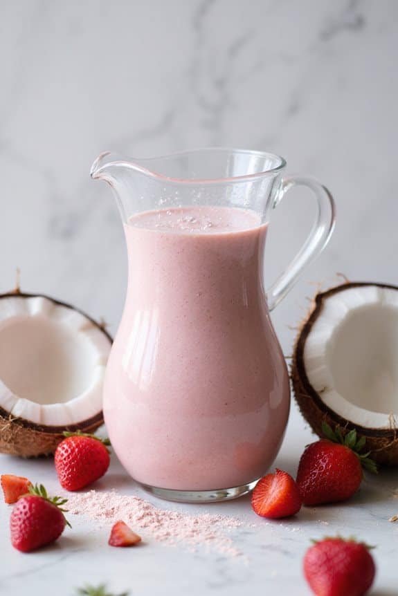 frischer Erdbeer-Kokos-Smoothie
