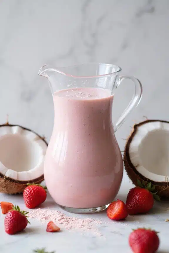 frischer Erdbeer-Kokos-Smoothie