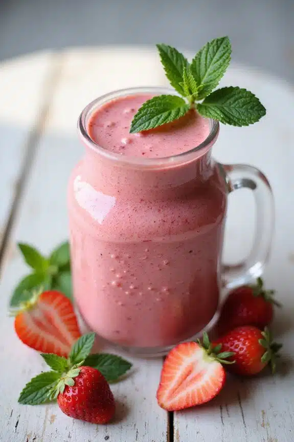 frische Erdbeere-Minz-Mischung