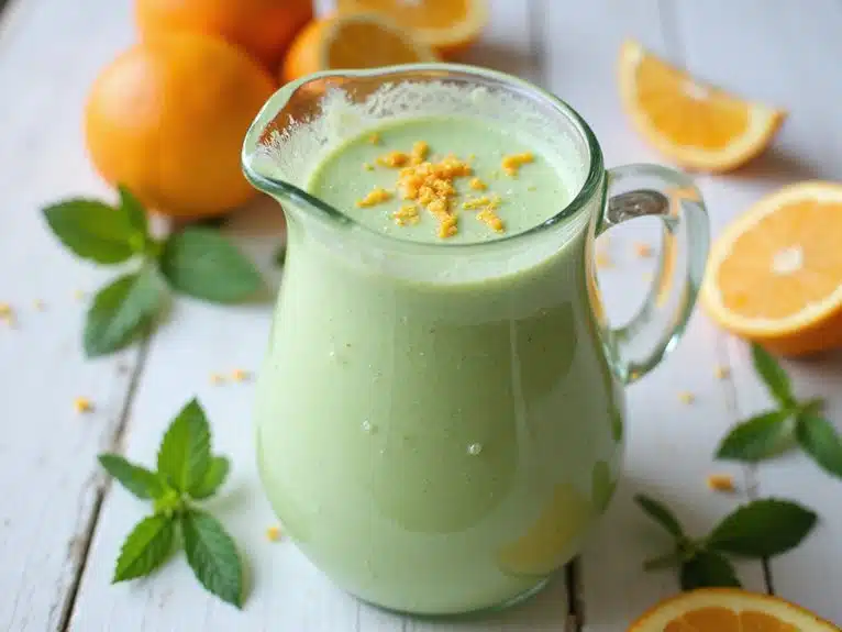 grüner oranger Dreamsicle-Smoothie