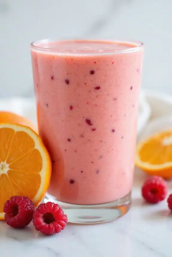 gesunder Himbeer-Orangen-Smoothie
