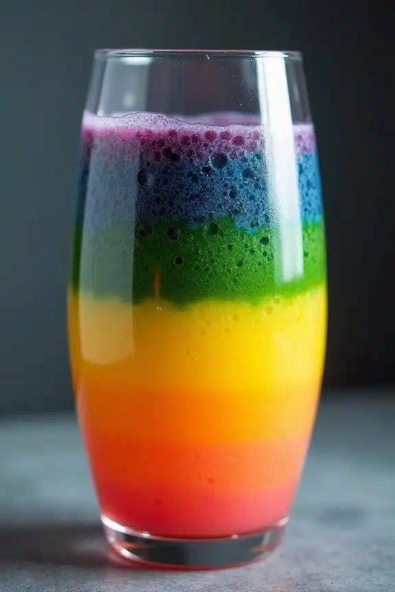 geschichtetes Regenbogen-Smoothie-Abenteuer