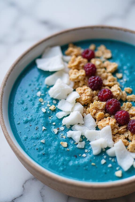 meerjungfrauen blaue spirulina schüssel