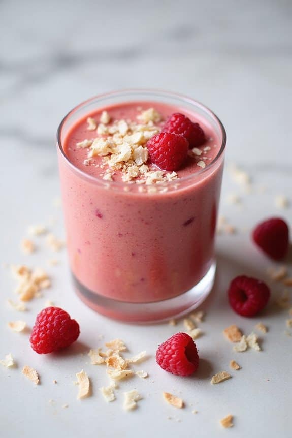 nährender Himbeer-Kokos-Smoothie