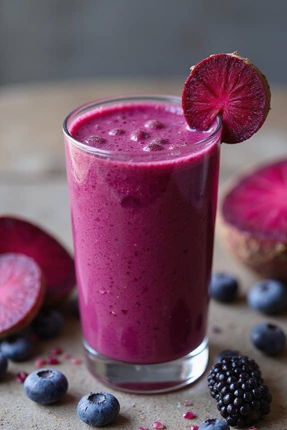 nährstoffreicher Rote-Bete-Beeren-Smoothie