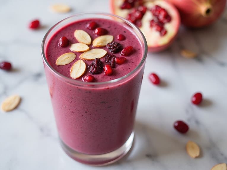 Granatapfel-Cranberry-Mandel-Smoothie