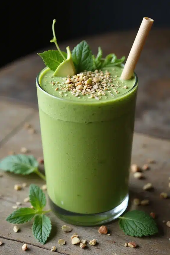 Smoothie-Präsentation und Garnierungen