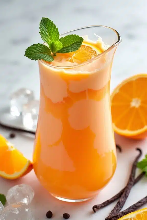 Smoothie-Präsentation und Garnierung
