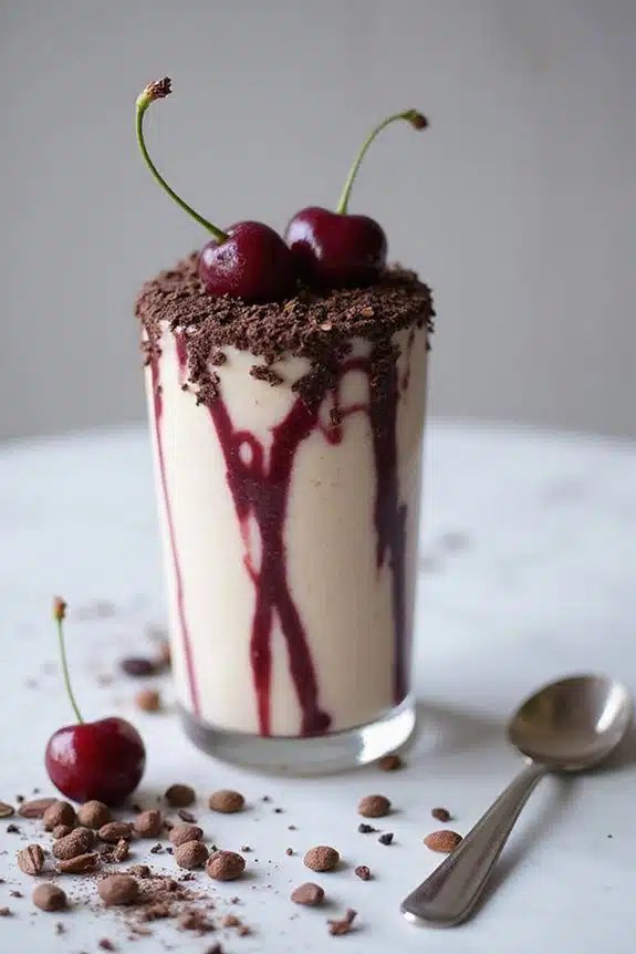 Smoothie-Präsentation und Garnierung