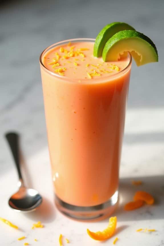 Smoothie-Präsentation und Garnierung