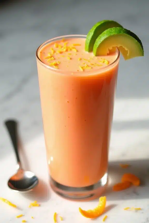 Smoothie-Präsentation und Garnierung