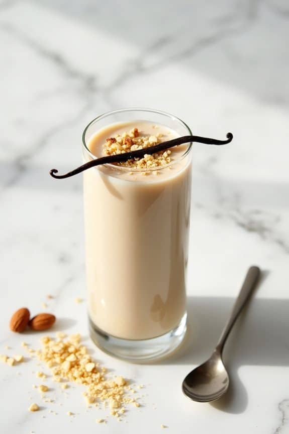 Smoothie-Präsentation und Garnierung