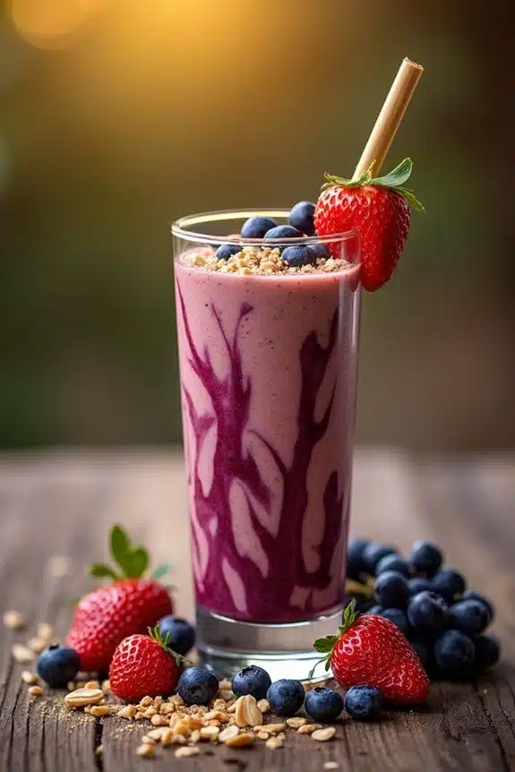 Smoothie-Präsentation und Garnierung