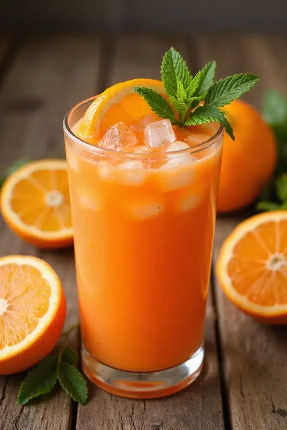 sonnige Orange Smoothie Präsentation