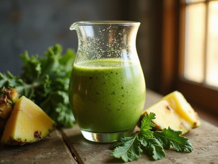 tropischer grüner Grünkohl-Smoothie