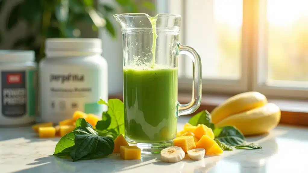 tropischer grüner Smoothie-Genuss