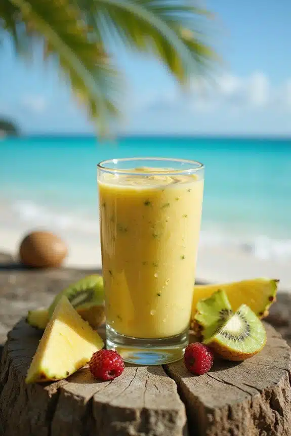 tropisches Smoothie-Schichtungsritual
