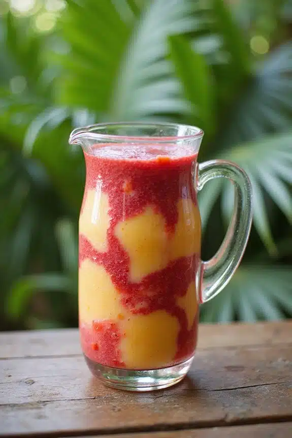 tropische Smoothie-Schichttechnik