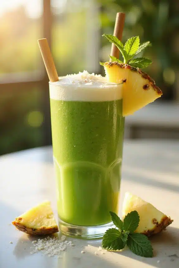 Ideen für die Präsentation von tropischen Smoothies