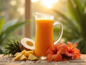 Rezept für tropischen Sonnenaufgang-Smoothie