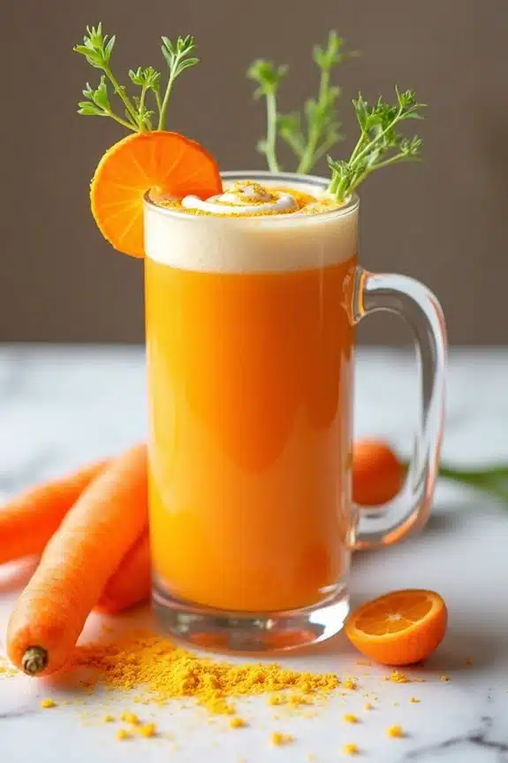 lebendige Karotten-Smoothie-Präsentation