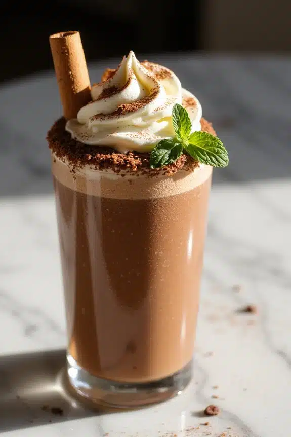 warme Schokoladen-Smoothie-Präsentation